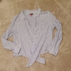 Vince Camuto Blue and White Striped Shirt